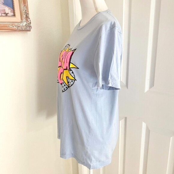 Alpha Chi Sorority T-Shirt Bella + Canvas Comic Graphic Size Medium Light Blue - Picture 5 of 6